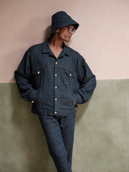 Dean Dark Wash Engraved Jacket