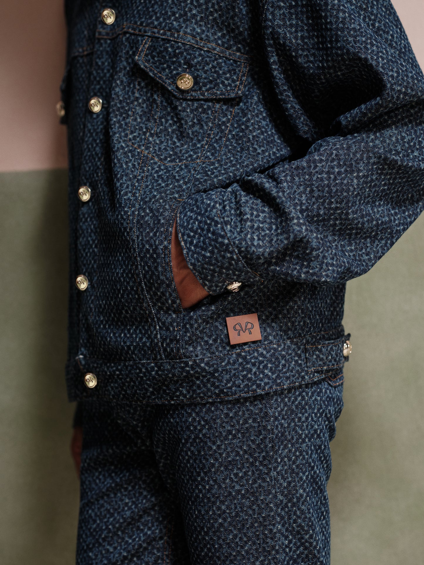 Dean Dark Wash Engraved Jacket