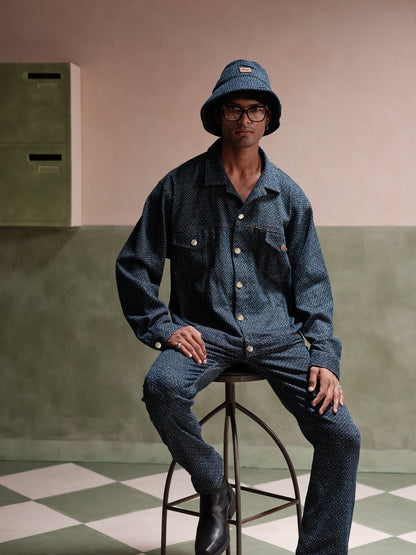 Dean Dark Wash Engraved Jacket