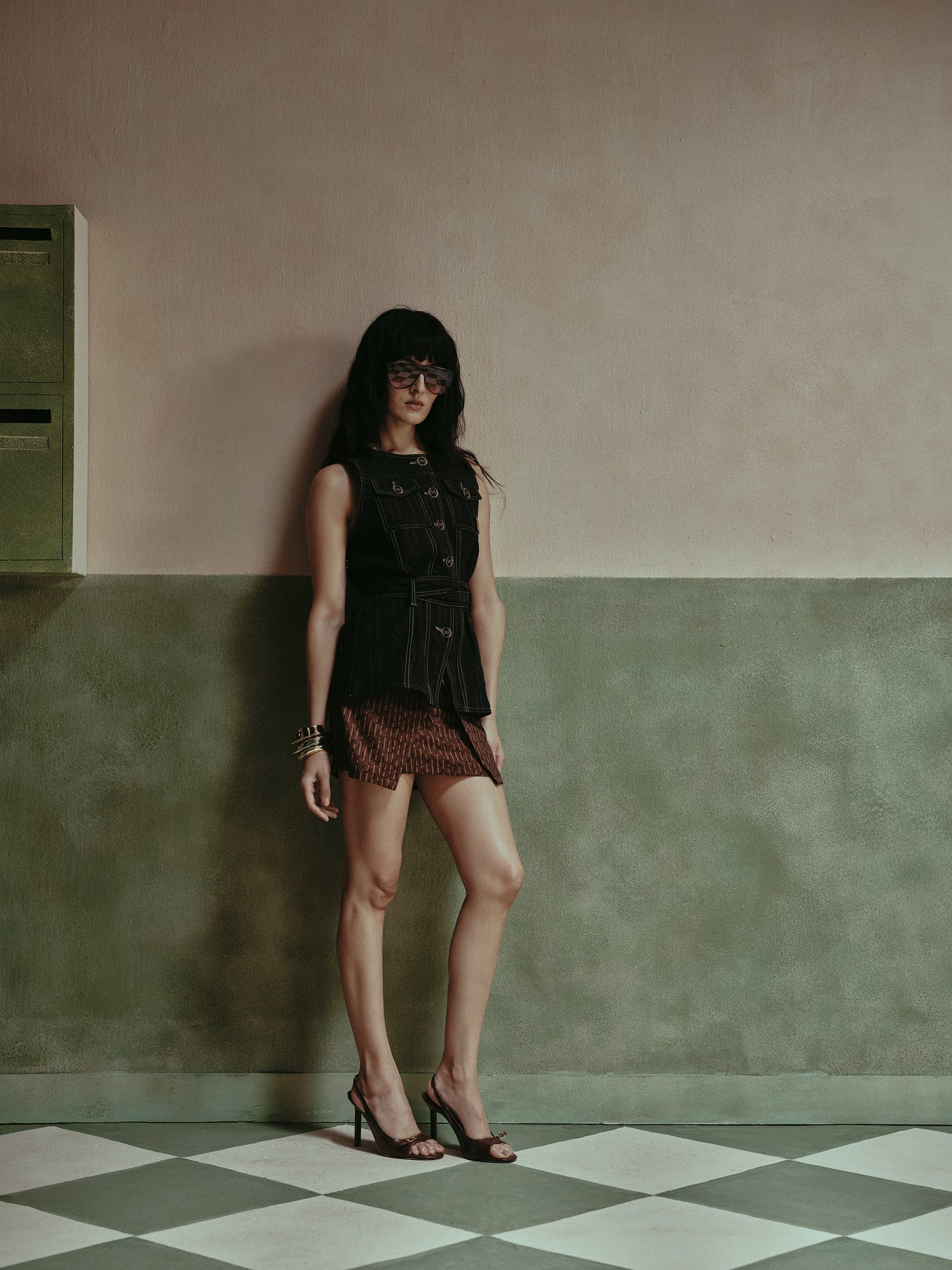 Thea Overlap Twill Printed Skirt