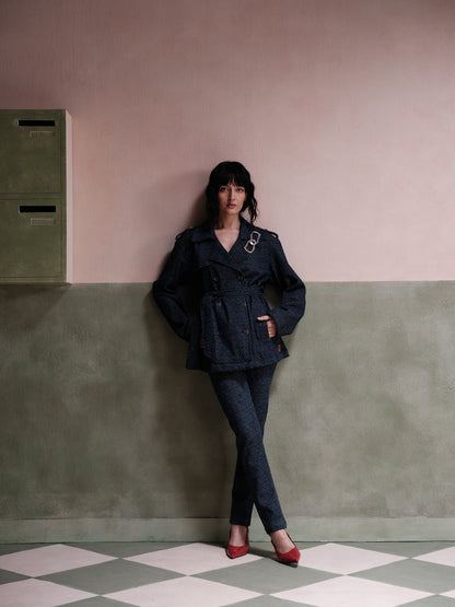 Amara Dark Wash Women's Trench Jacket