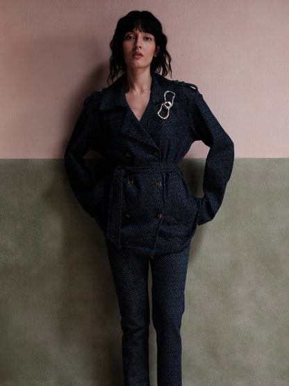 Amara Dark Wash Women's Trench Jacket