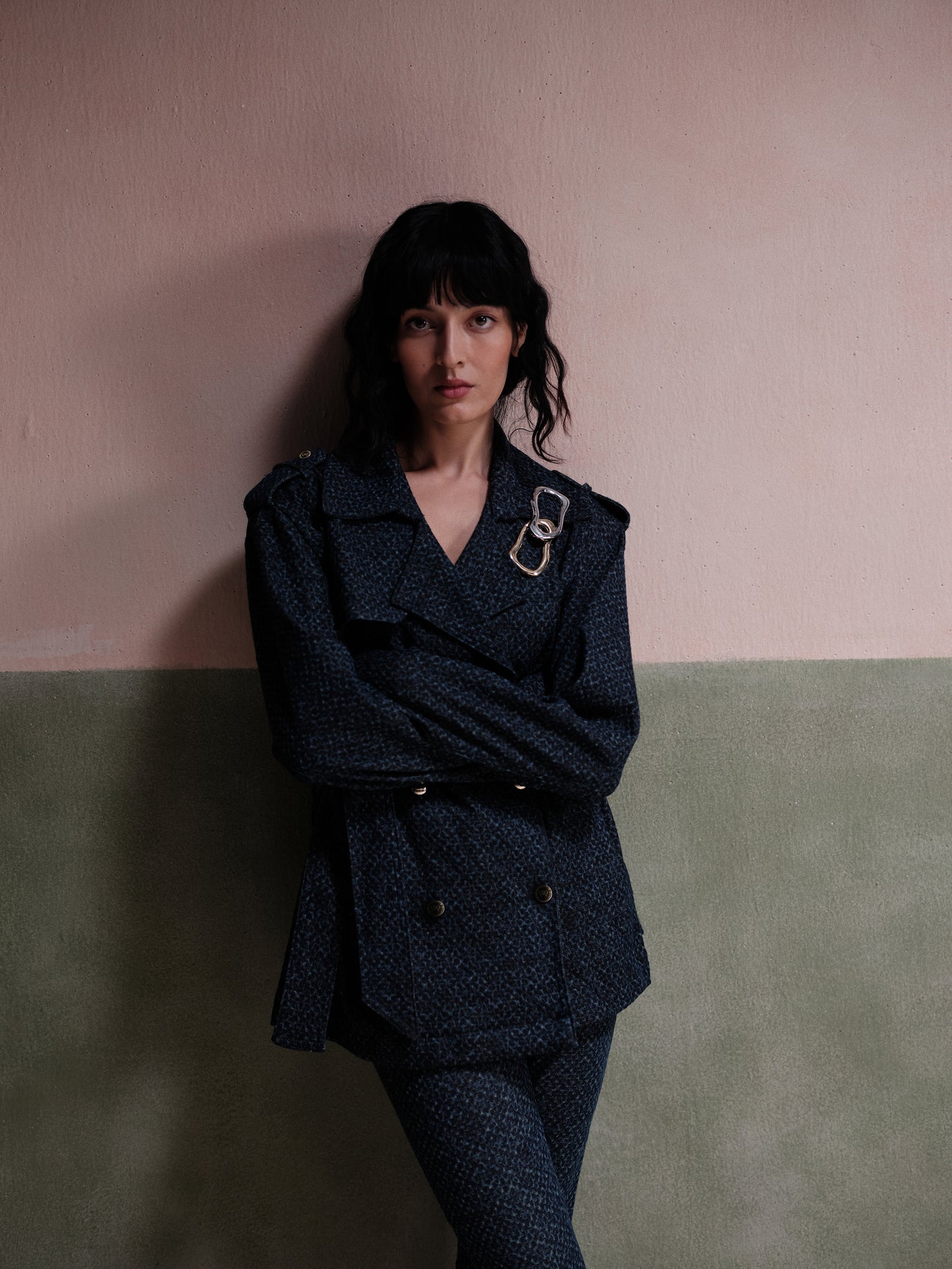Amara Dark Wash Women's Trench Jacket