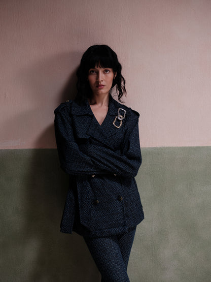 Amara Dark Wash Women's Trench Jacket