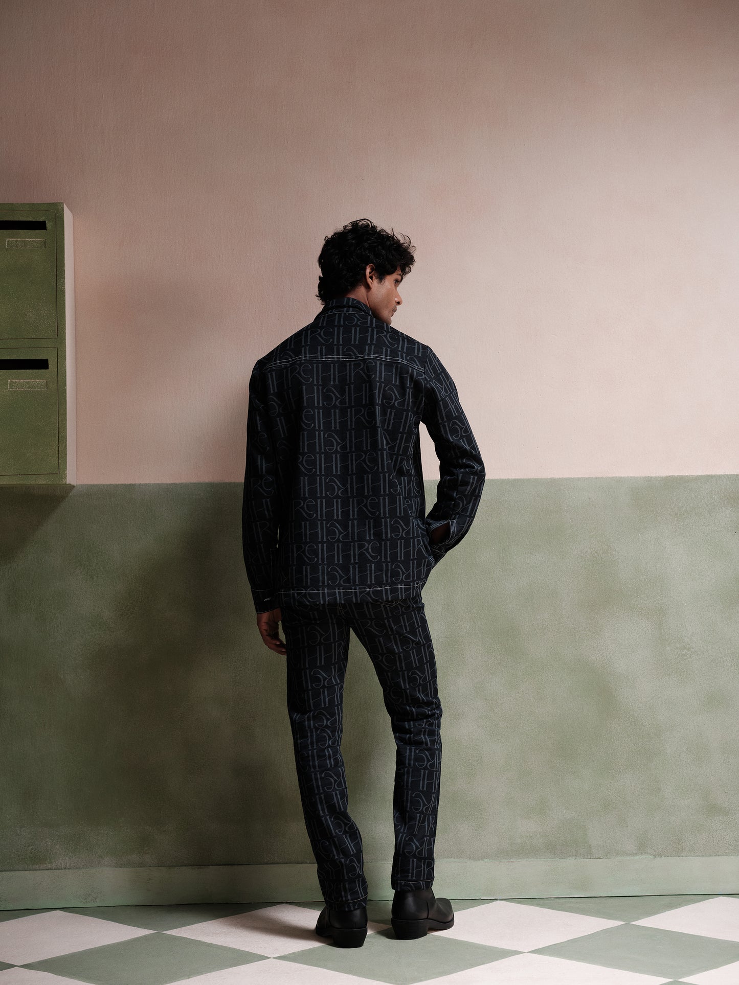 Miles Topstitch Shacket & Straight Fit Denim Set