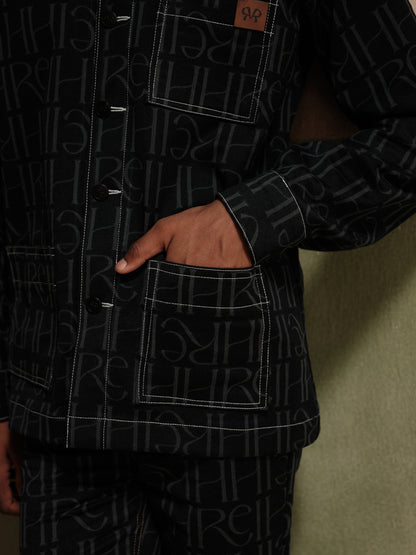 Miles Topstitch Shacket & Straight Fit Denim Set