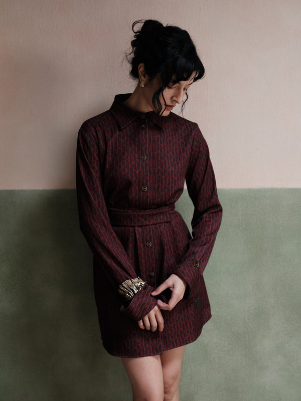 Thea Belted Twill Shirt Dress