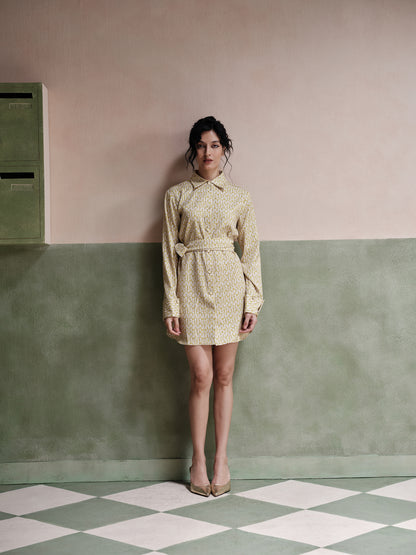Thea Belted Twill Shirt Dress