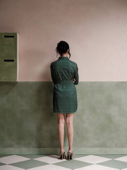 Thea Belted Twill Shirt Dress