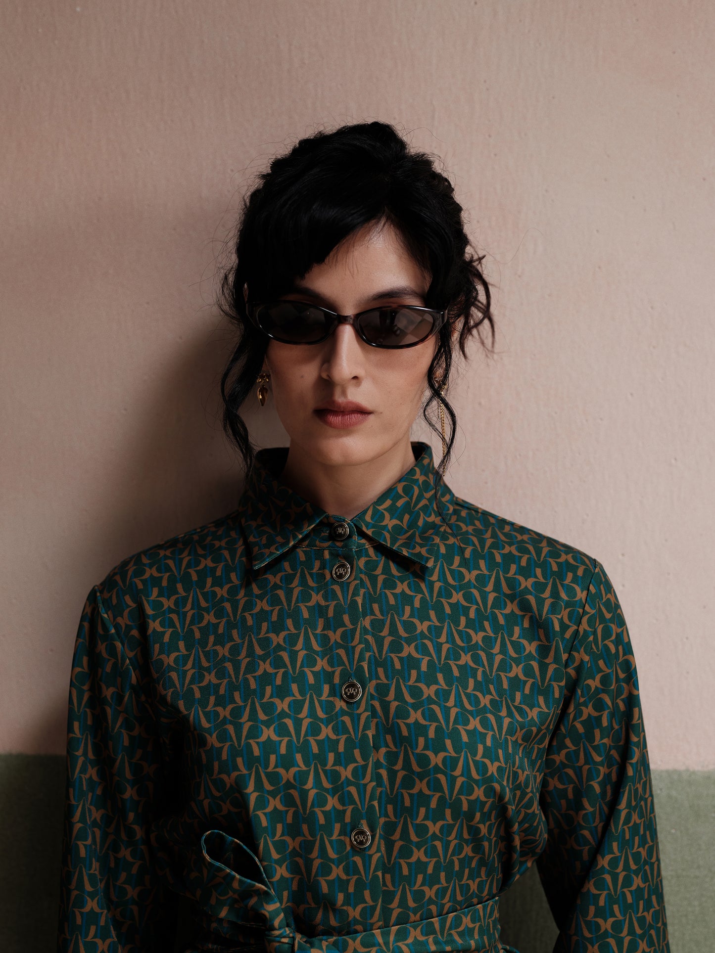 Thea Belted Twill Shirt Dress