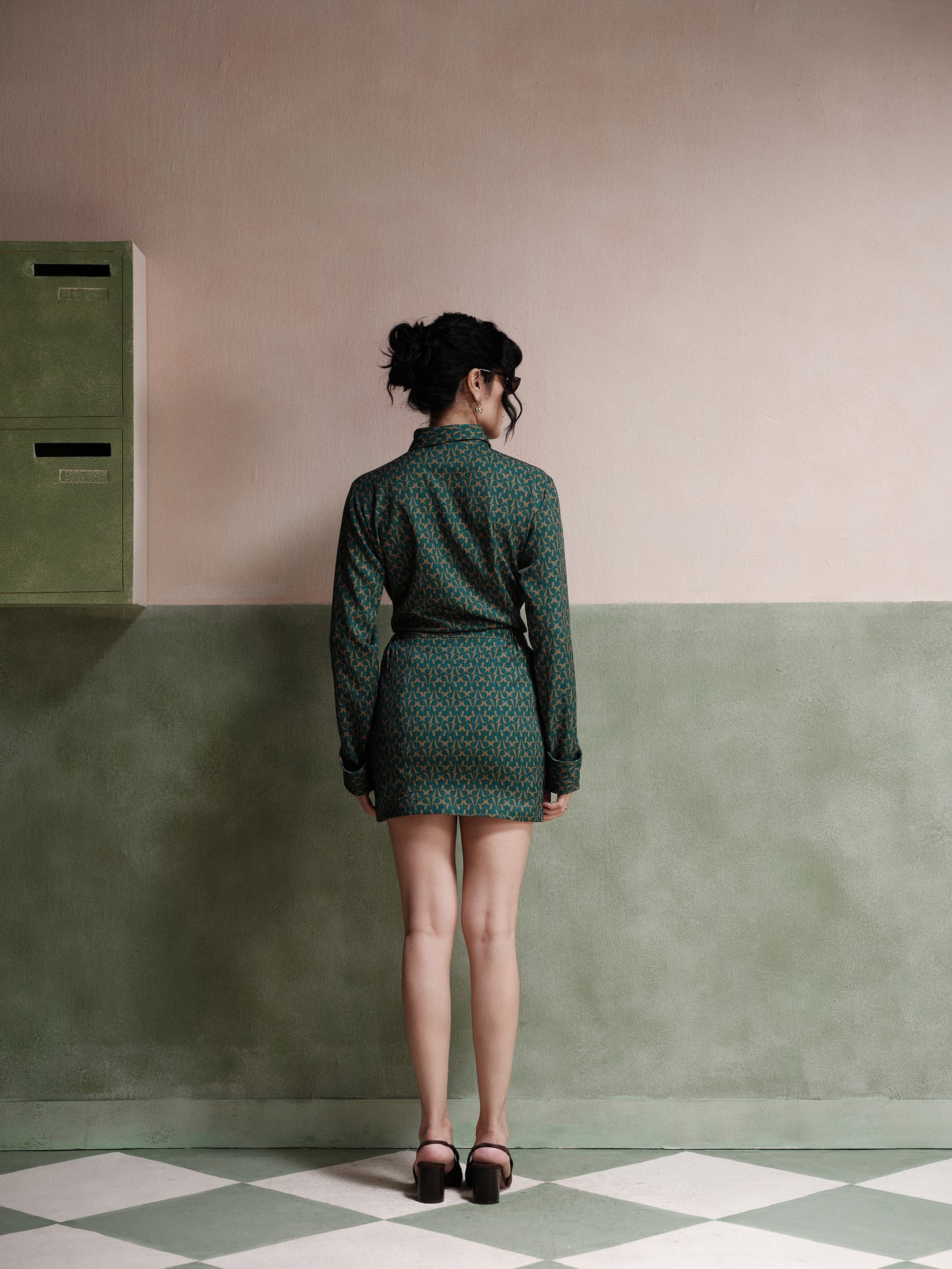 Thea Overlap Twill Printed Skirt