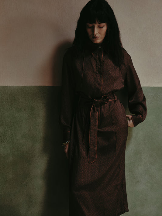 Zoe Printed Tie-Up Dress