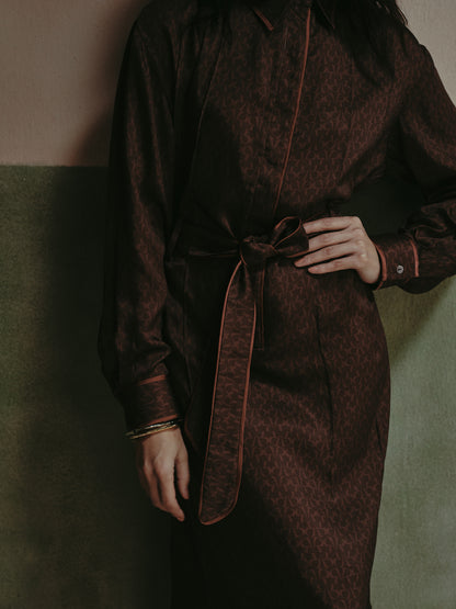 Zoe Printed Tie-Up Dress