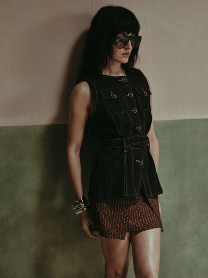 Blair Engraved Belted Waistcoat