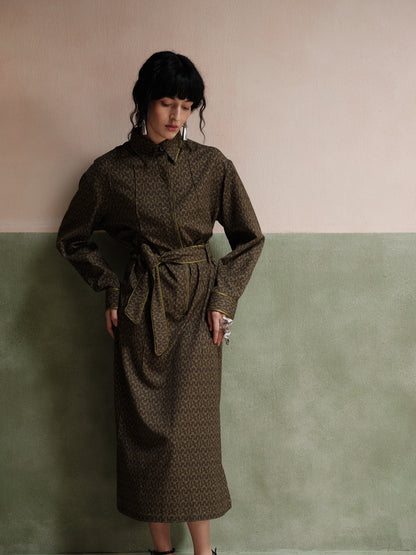 Zoe Printed Tie-Up Dress