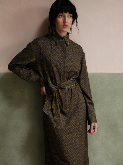 Zoe Printed Tie-Up Dress