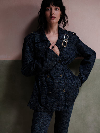 Amara Dark Wash Women's Trench Jacket