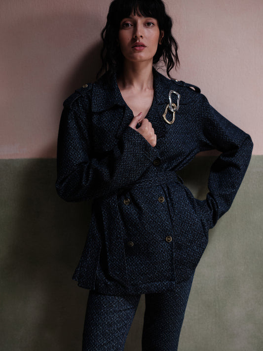 Amara Dark Wash Women's Trench Jacket