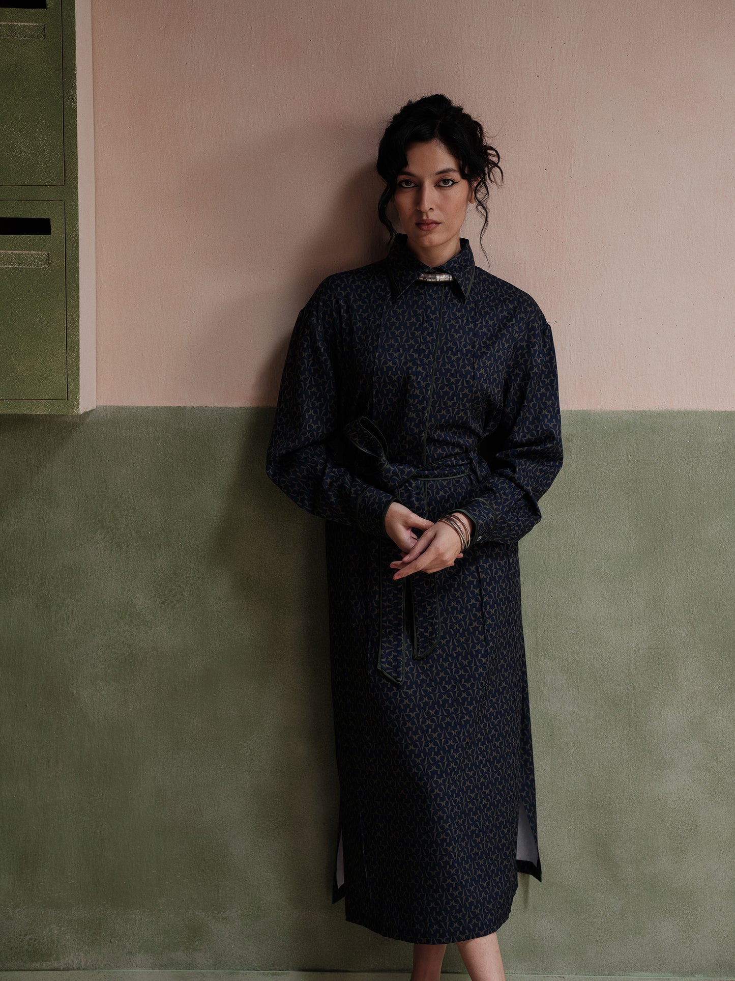 Zoe Printed Tie-Up Dress
