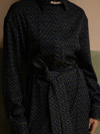 Zoe Printed Tie-Up Dress