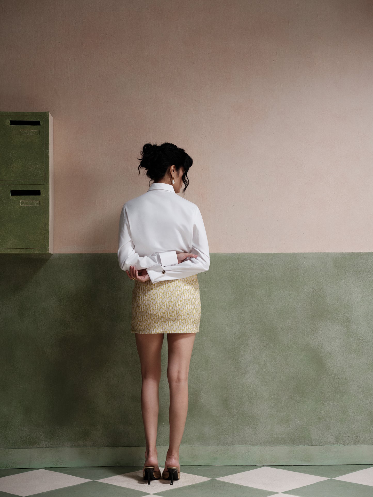 Thea Overlap Twill Printed Skirt